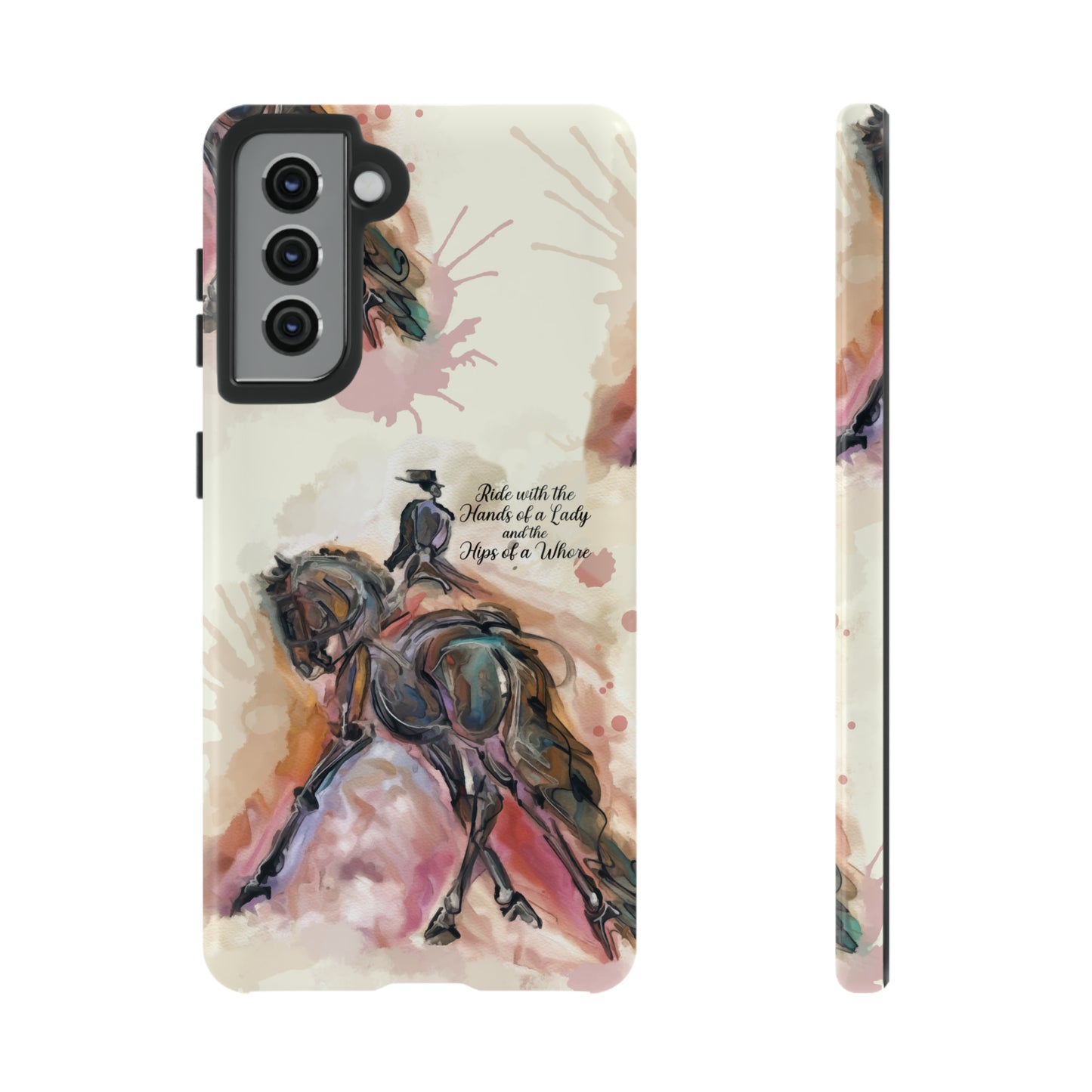 Raunchy Dressage Watercolor Horse Horse Lover Gift Study Tough Case Phone Case.