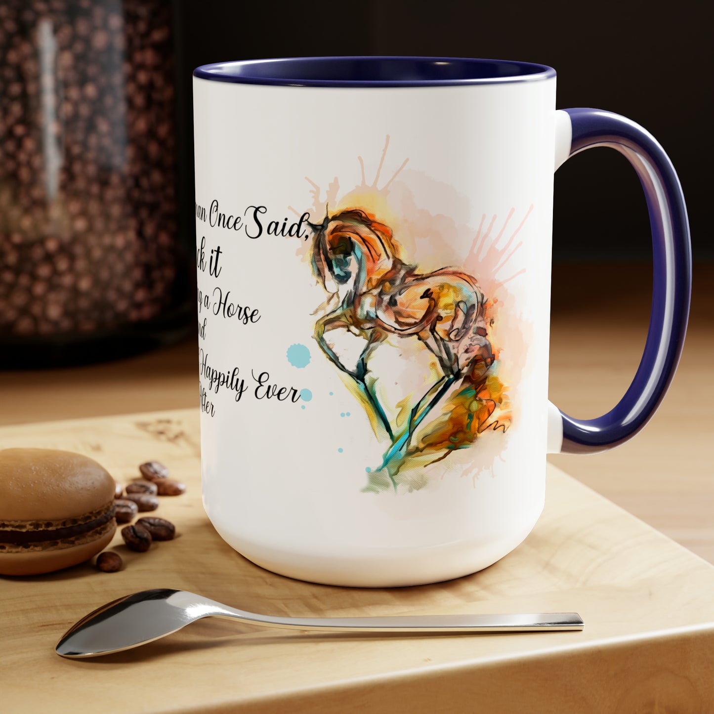 Copy of Copy of Pegasus Water color art . Horse Lover Gift -Two-Tone Coffee Mugs, 15oz