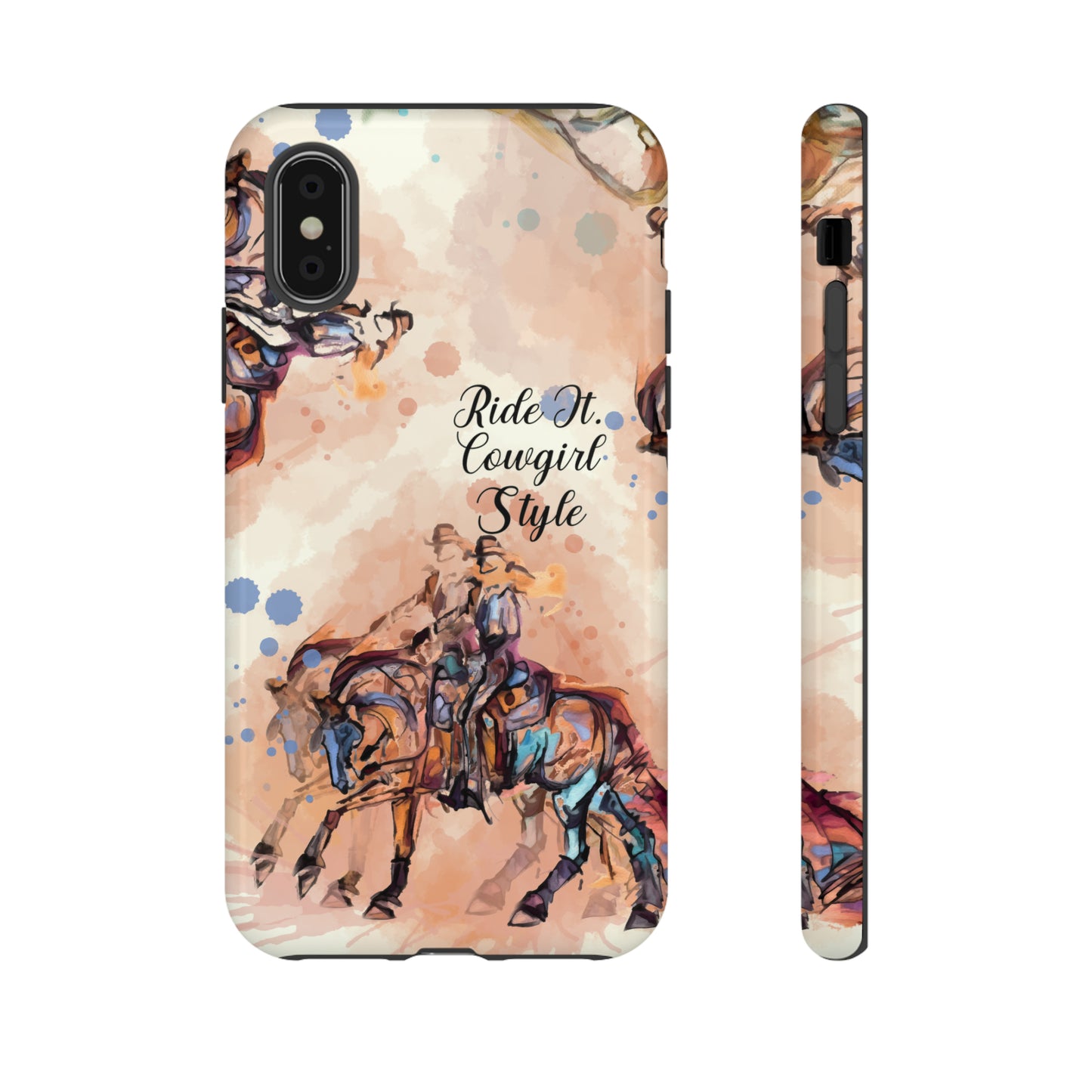 Raunchy Western Horse Watercolor Horse Horse Lover Gift Study Tough Case Phone Case.