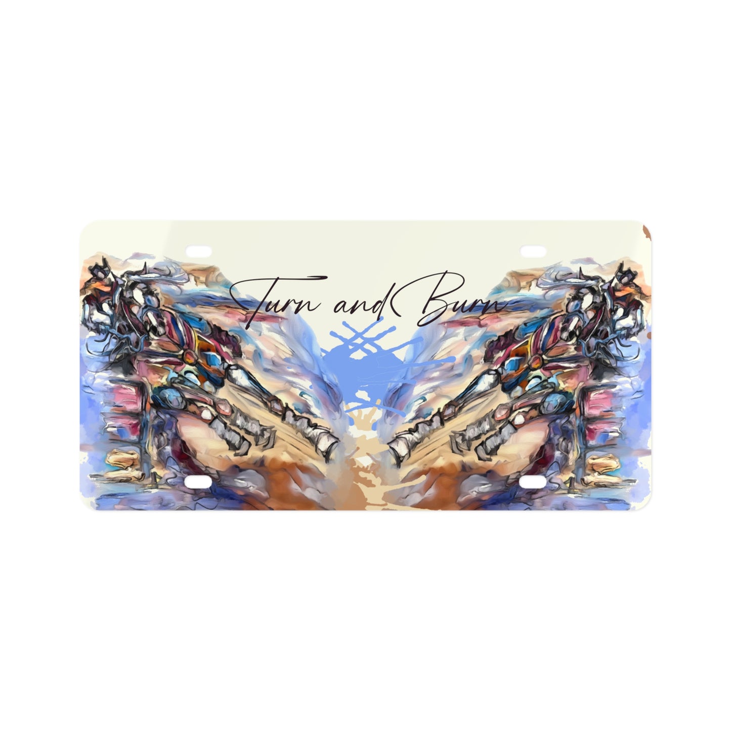 Barrel Racing Art License Plate