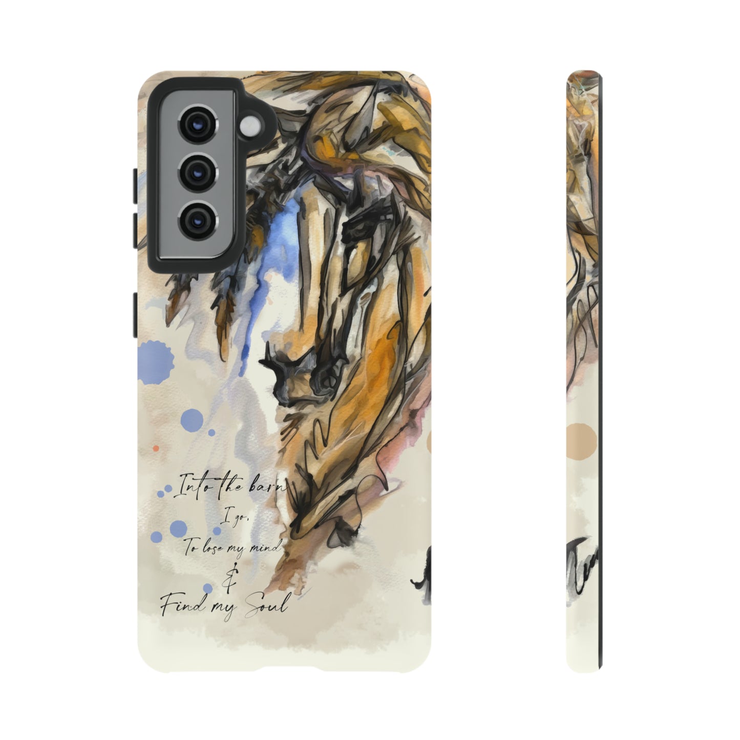 Inspirational Watercolor Horse Horse Lover Gift Study Tough Case Phone Case.