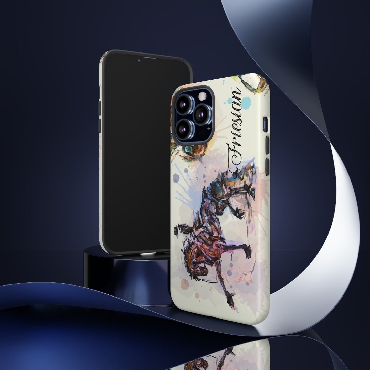 Friesian Watercolor Horse Horse Lover Gift Study Tough Case Phone Case.