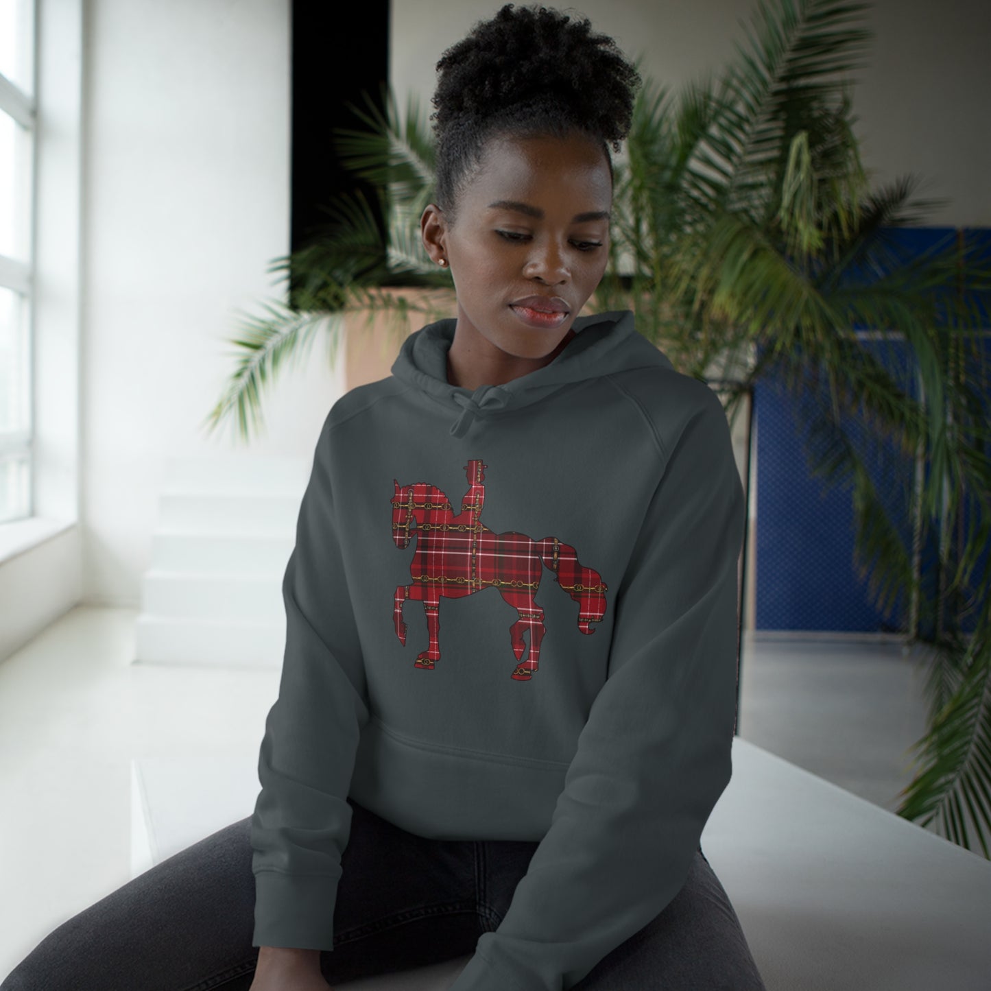 Christmas Piaffe Plaid "Oh What fun it is to ride" Dressage Unisex Supply Hoodie