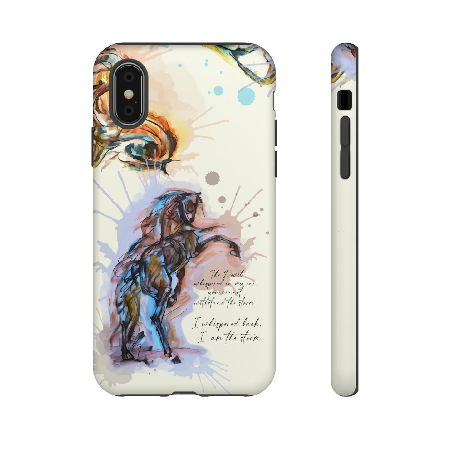 Inspirational Watercolor Horse Horse Lover Gift Study Tough Case Phone Case.