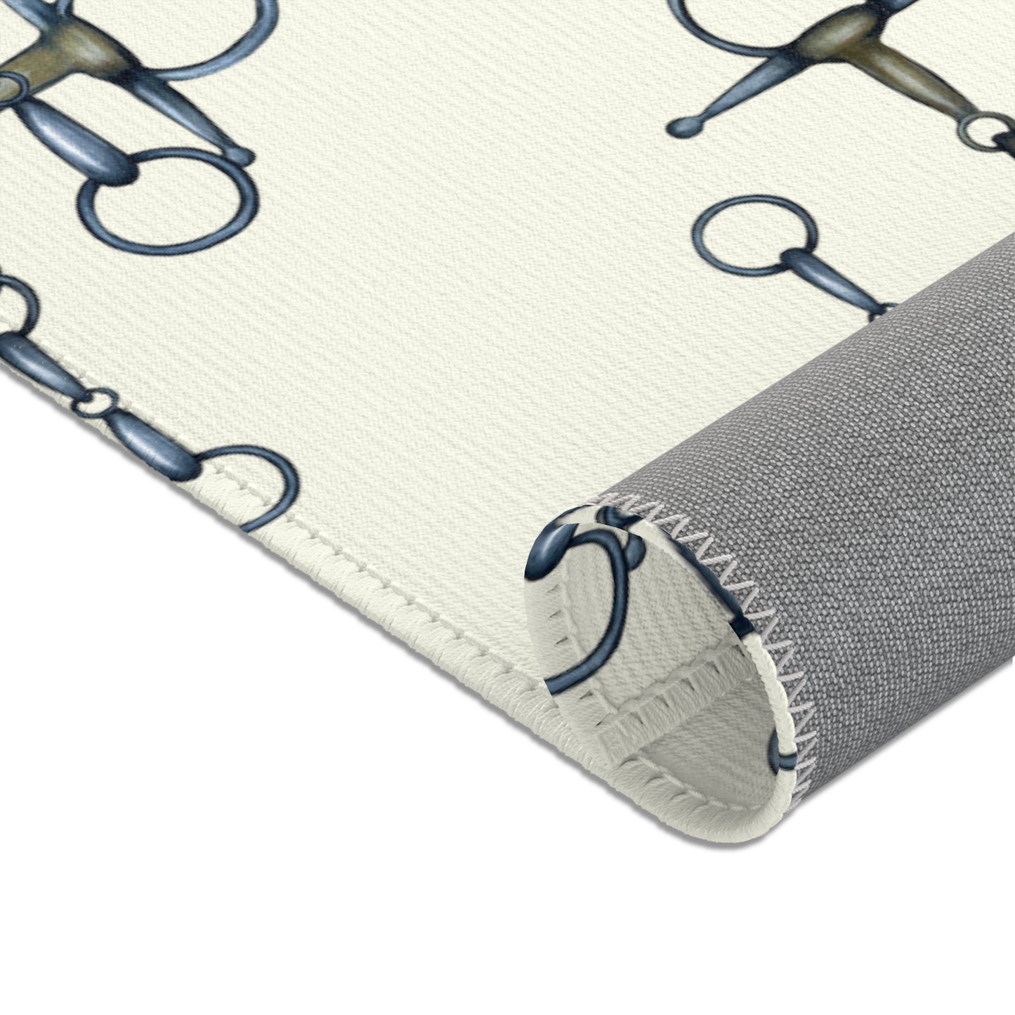 Equestrian Snaffle Bit Pattern Area Rug - Show Stall Mat - Tack Room Rug - Horse Lovers Gift