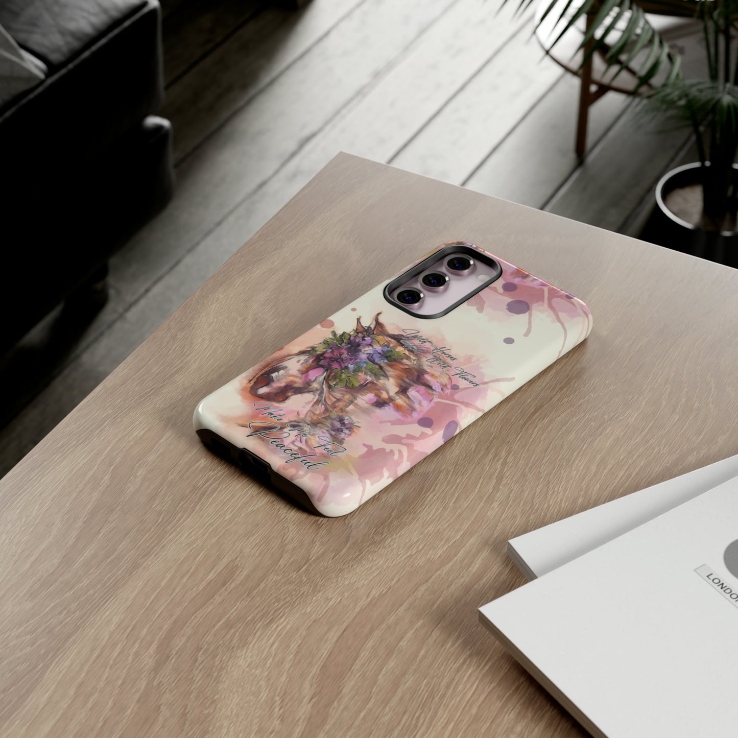Romantic Equestrian Watercolor Horse Horse Lover Gift Study Tough Case Phone Case.