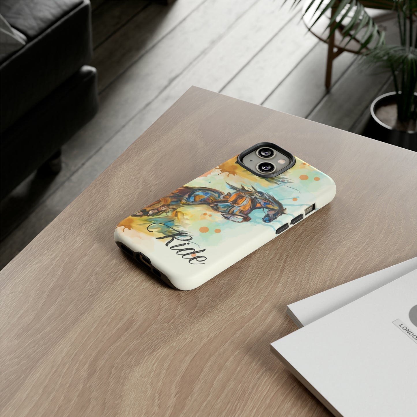 Water color Hunter Jumper Horse arena Study Tough Case Phone Case.