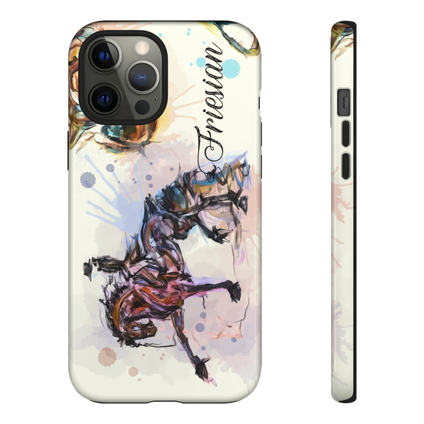 Friesian Watercolor Horse Horse Lover Gift Study Tough Case Phone Case.
