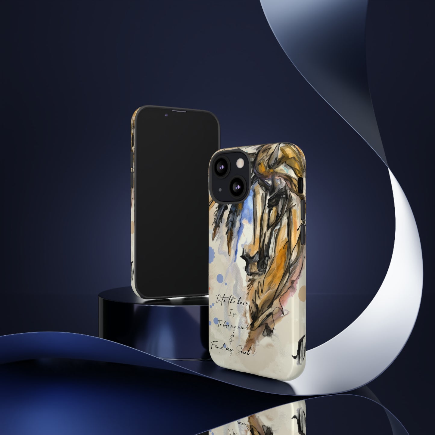 Inspirational Watercolor Horse Horse Lover Gift Study Tough Case Phone Case.