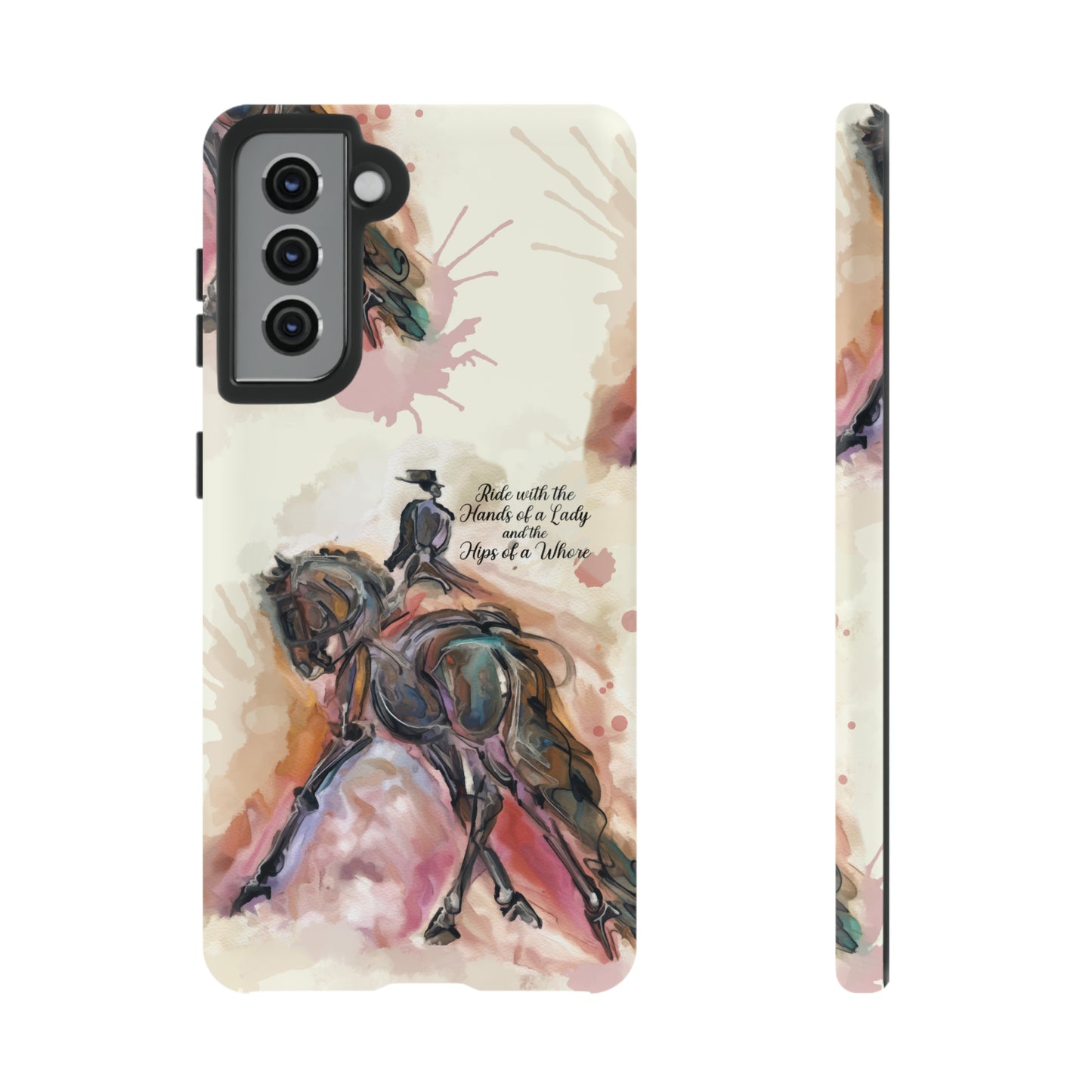 Raunchy Dressage Watercolor Horse Horse Lover Gift Study Tough Case Phone Case.