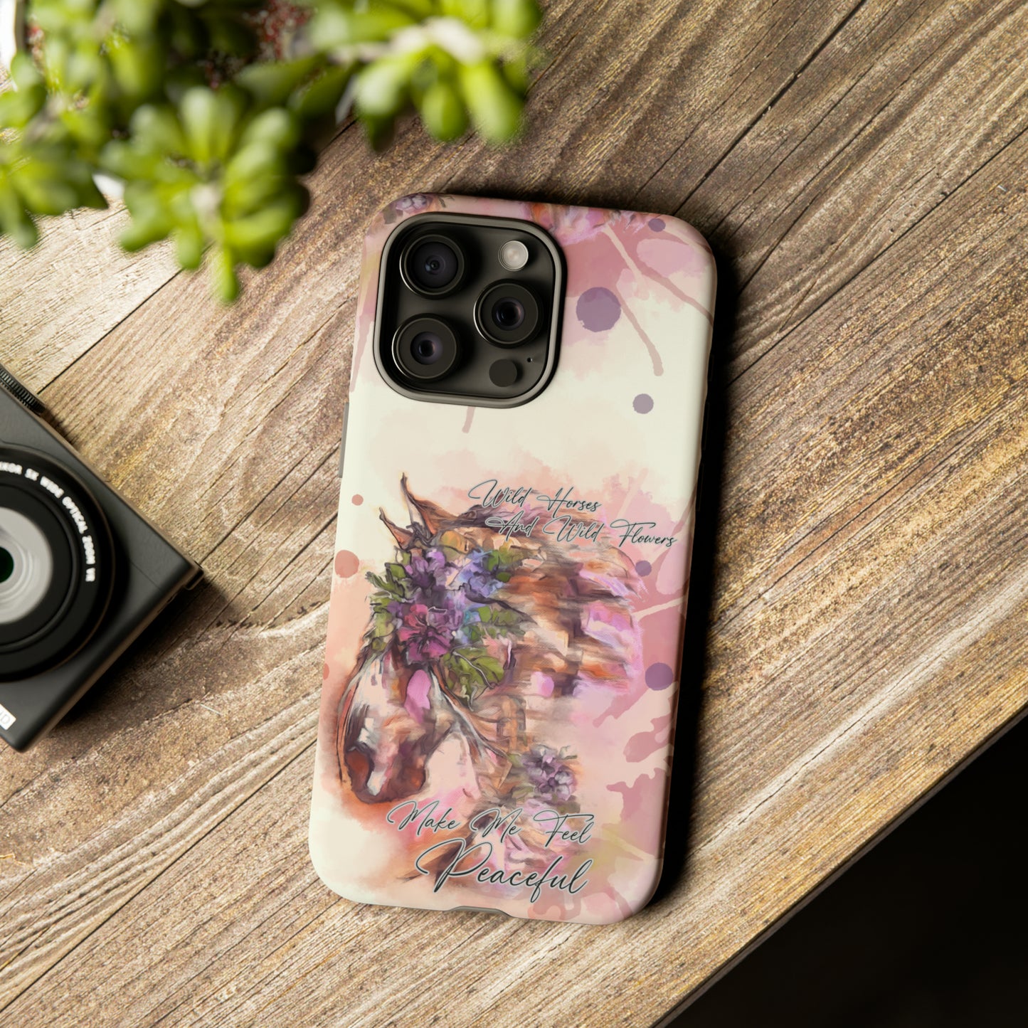 Romantic Equestrian Watercolor Horse Horse Lover Gift Study Tough Case Phone Case.