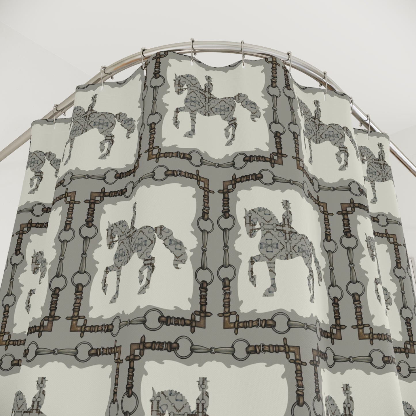 Classic Dressage Piaffe Polyester Shower . My artwork printed on a shower curtain