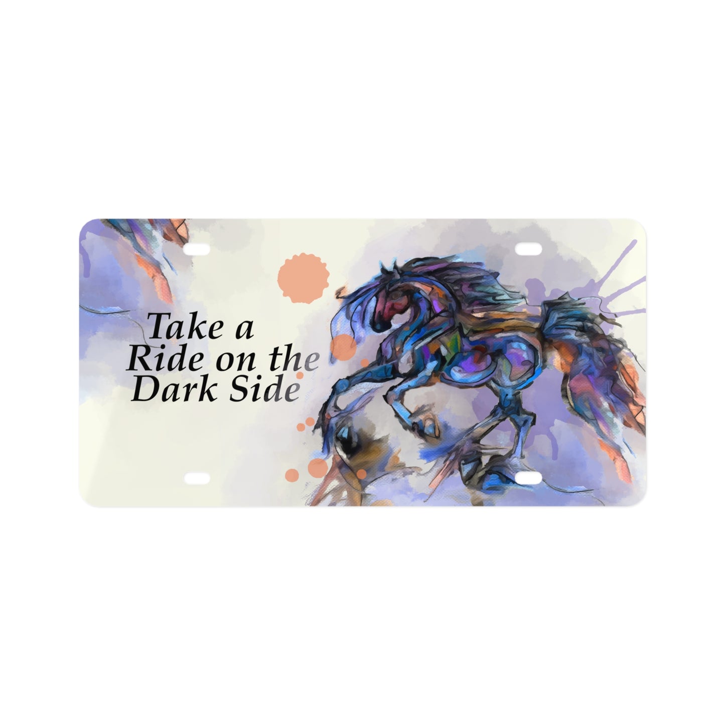 Dark Horse Friesian Art License Plate