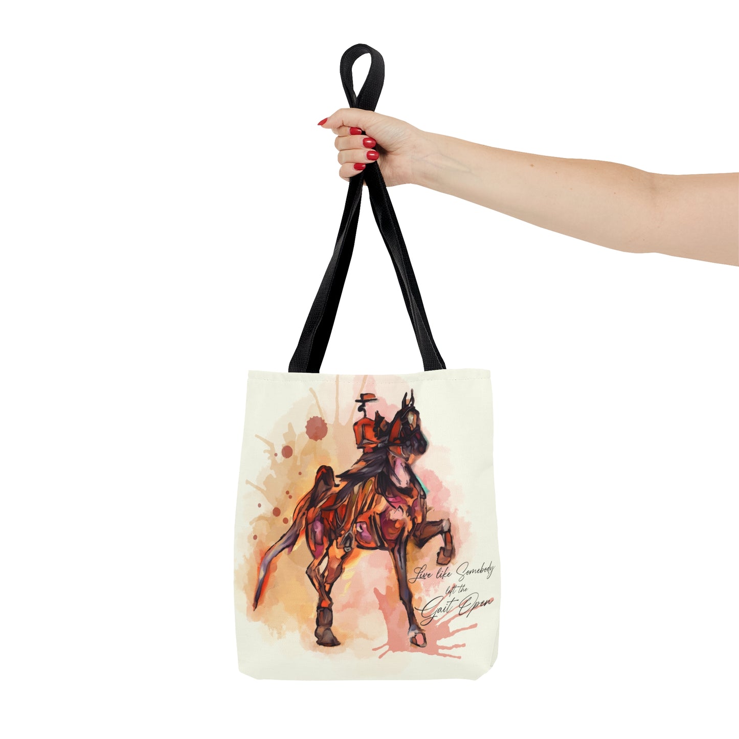Saddlebred Watercolor Horse Artistic Tote Bag (AOP)