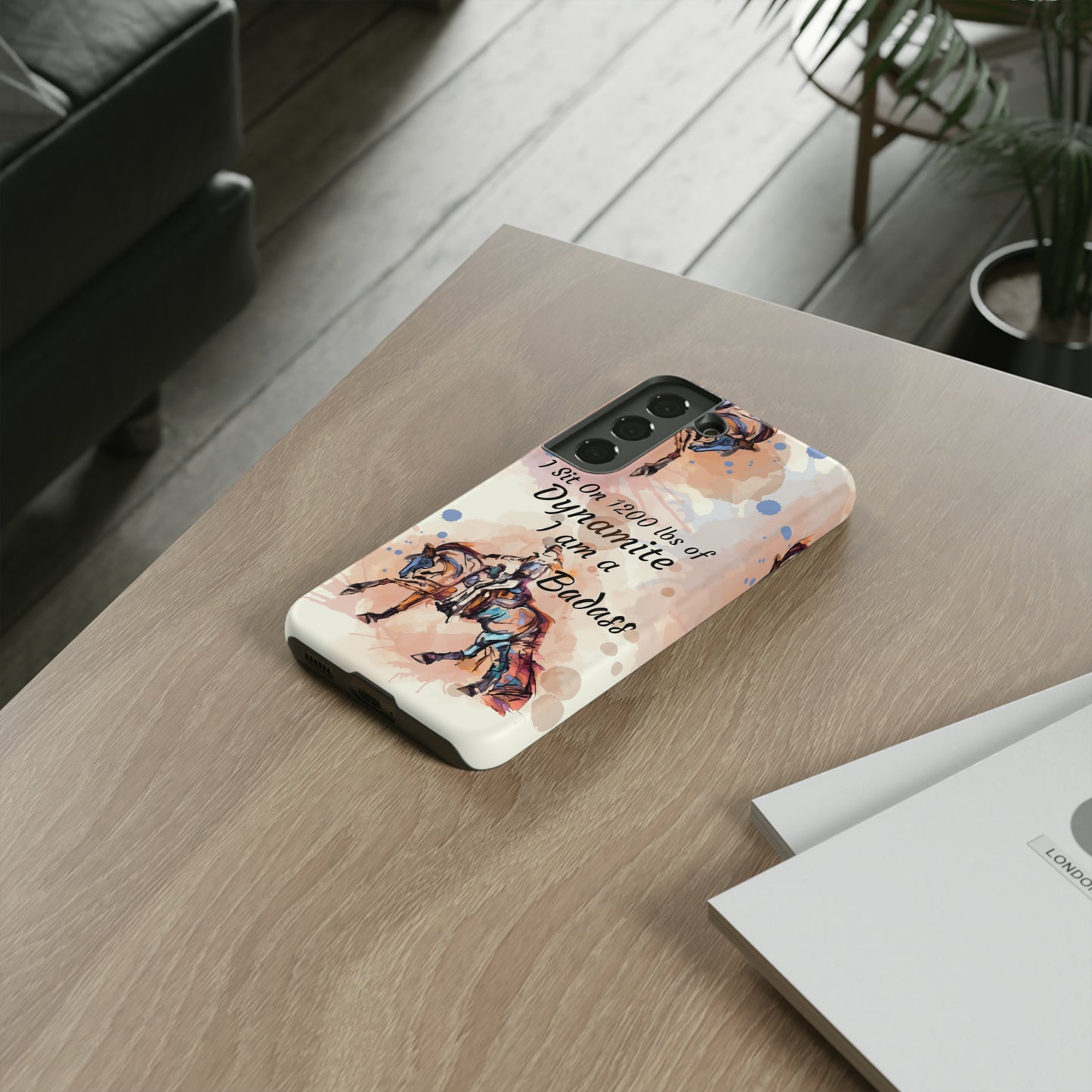 Swearing Western Watercolor Horse Horse Lover Gift Study Tough Case Phone Case.