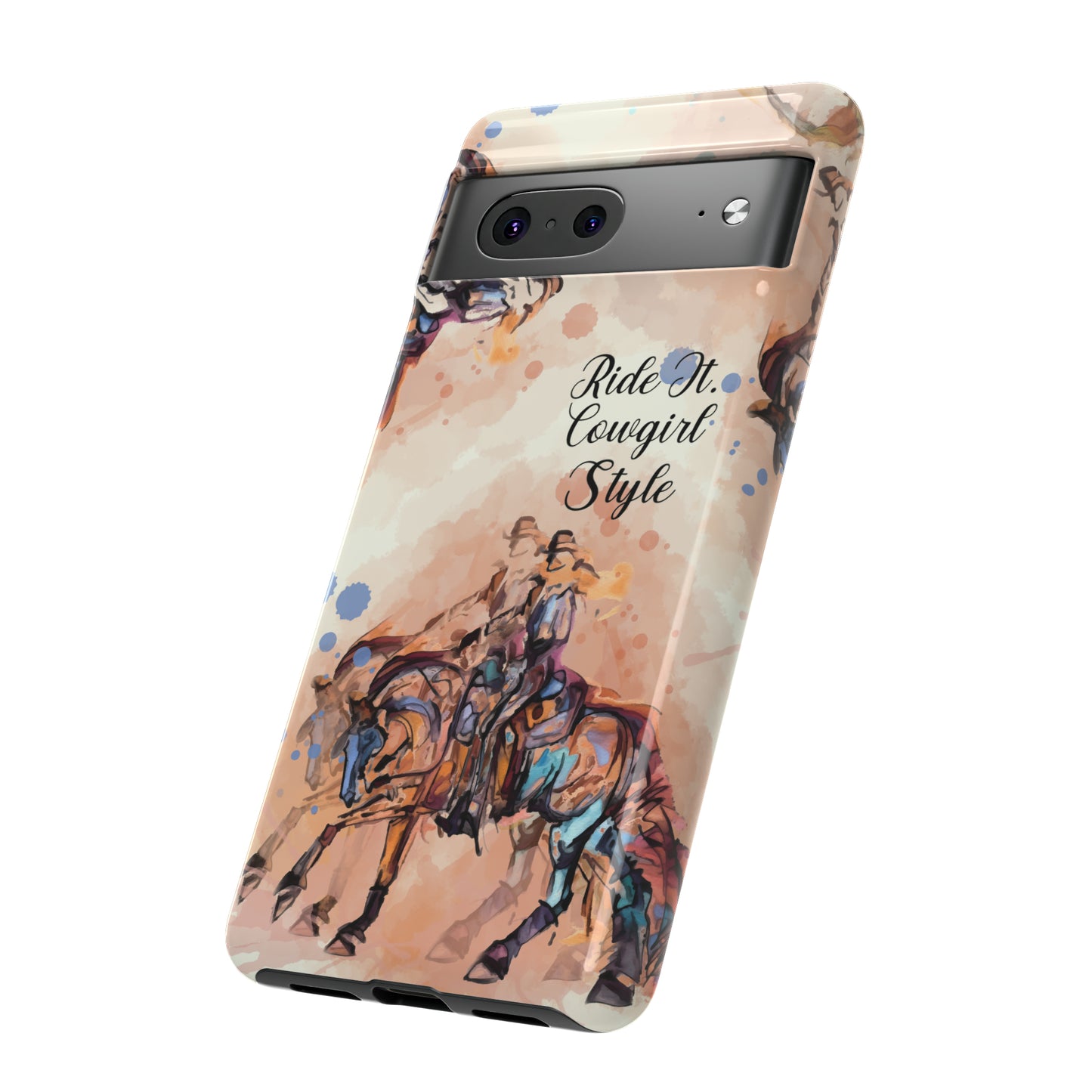 Raunchy Western Horse Watercolor Horse Horse Lover Gift Study Tough Case Phone Case.