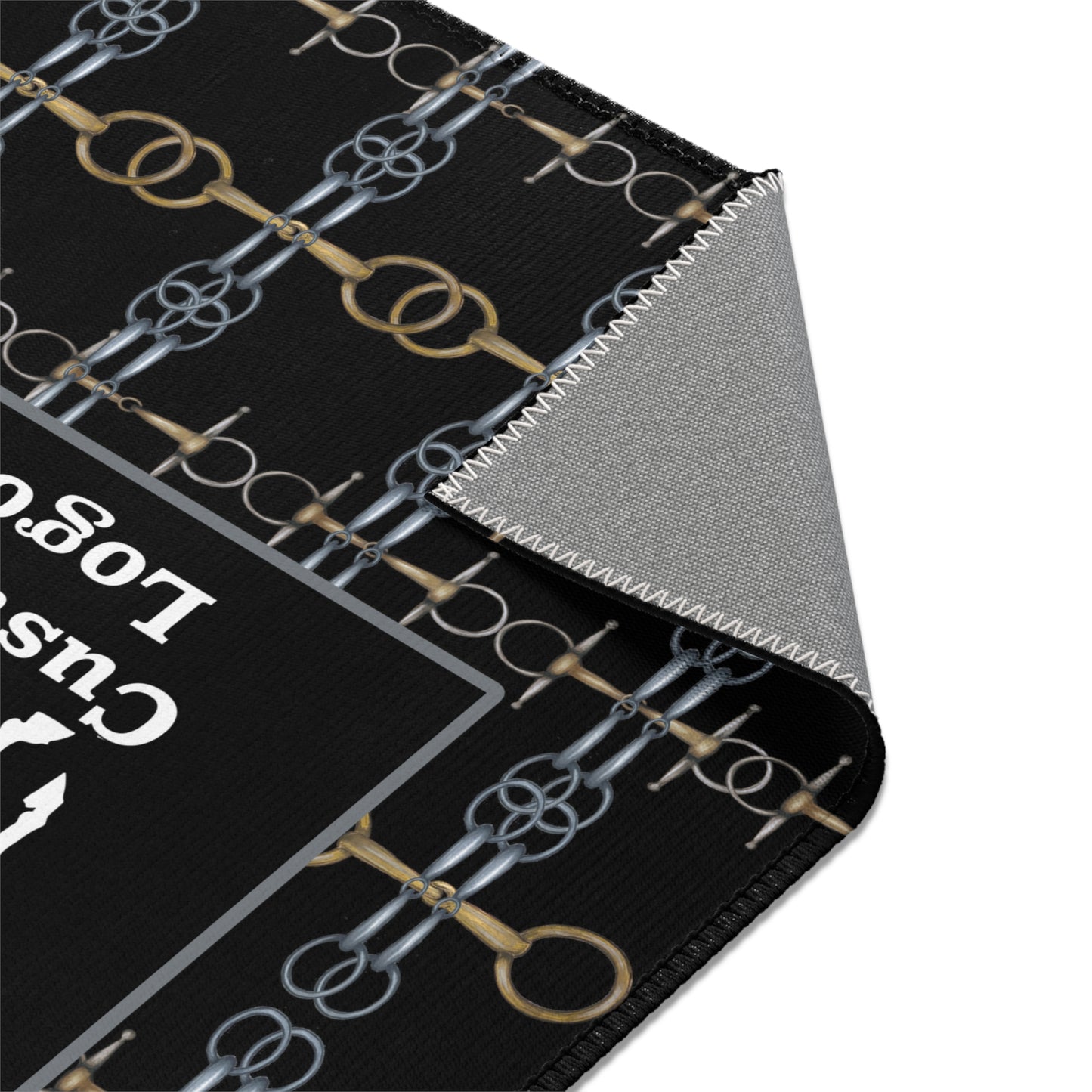 Customizable Black Linear Bit Area Rug