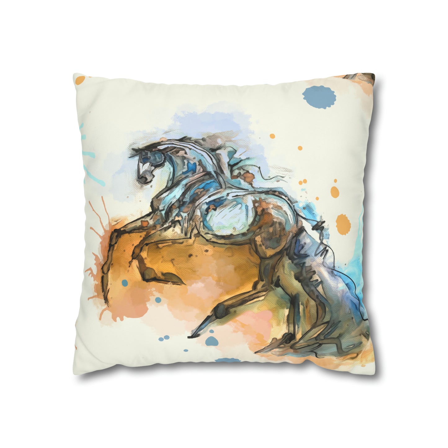 A Romantic Double sided equestrian bit pattern Polyester PILLOW CASE Pillow Cover 24x24