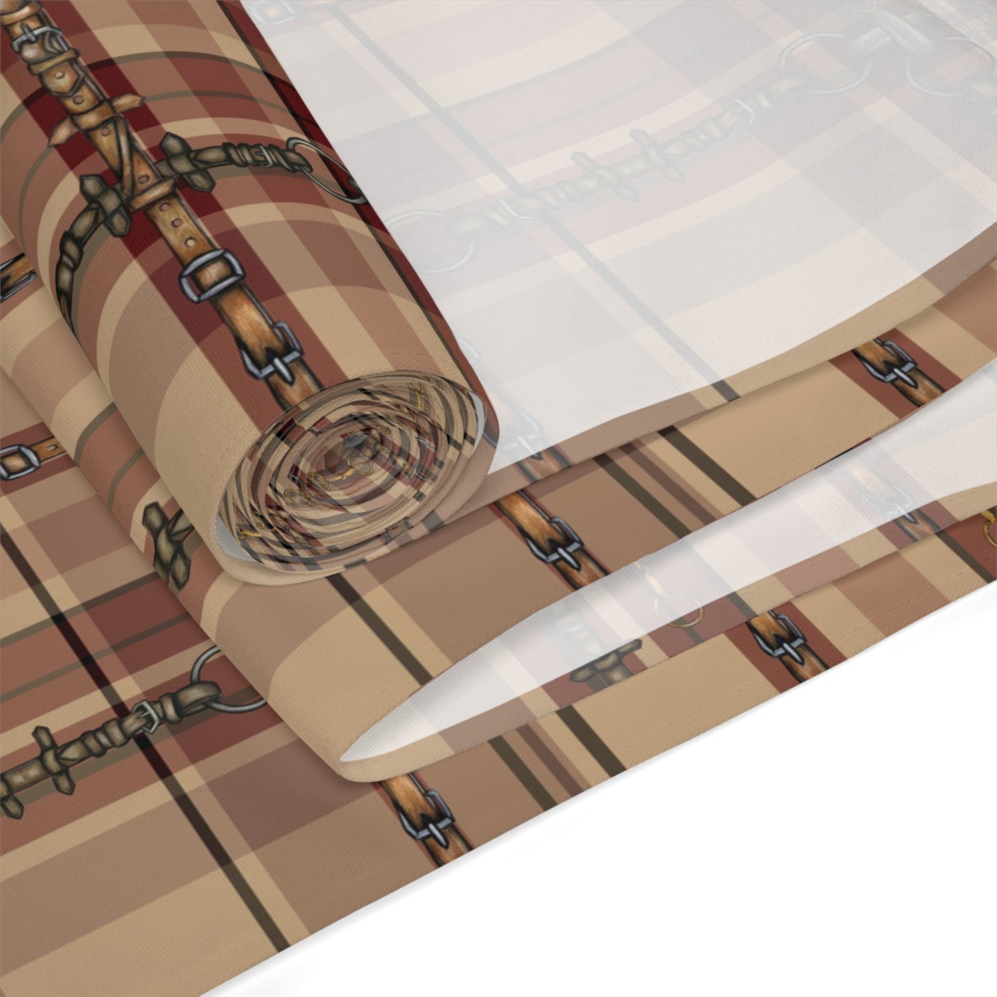 Christmas plaid with Bit overlay Motif Table Runner