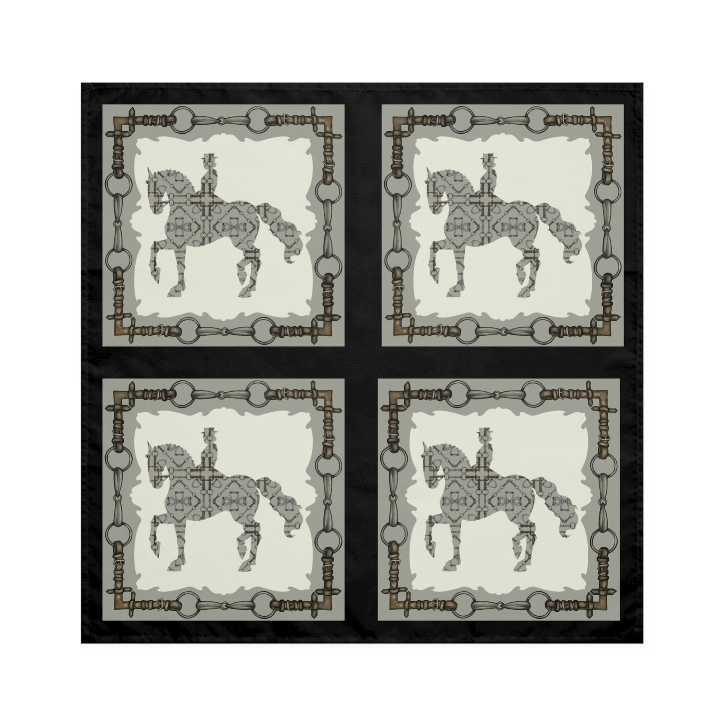 Black and Gray Dressage Piaffe Napkins (Set of 4)