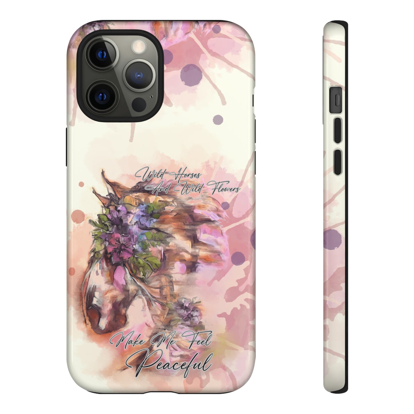 Romantic Equestrian Watercolor Horse Horse Lover Gift Study Tough Case Phone Case.