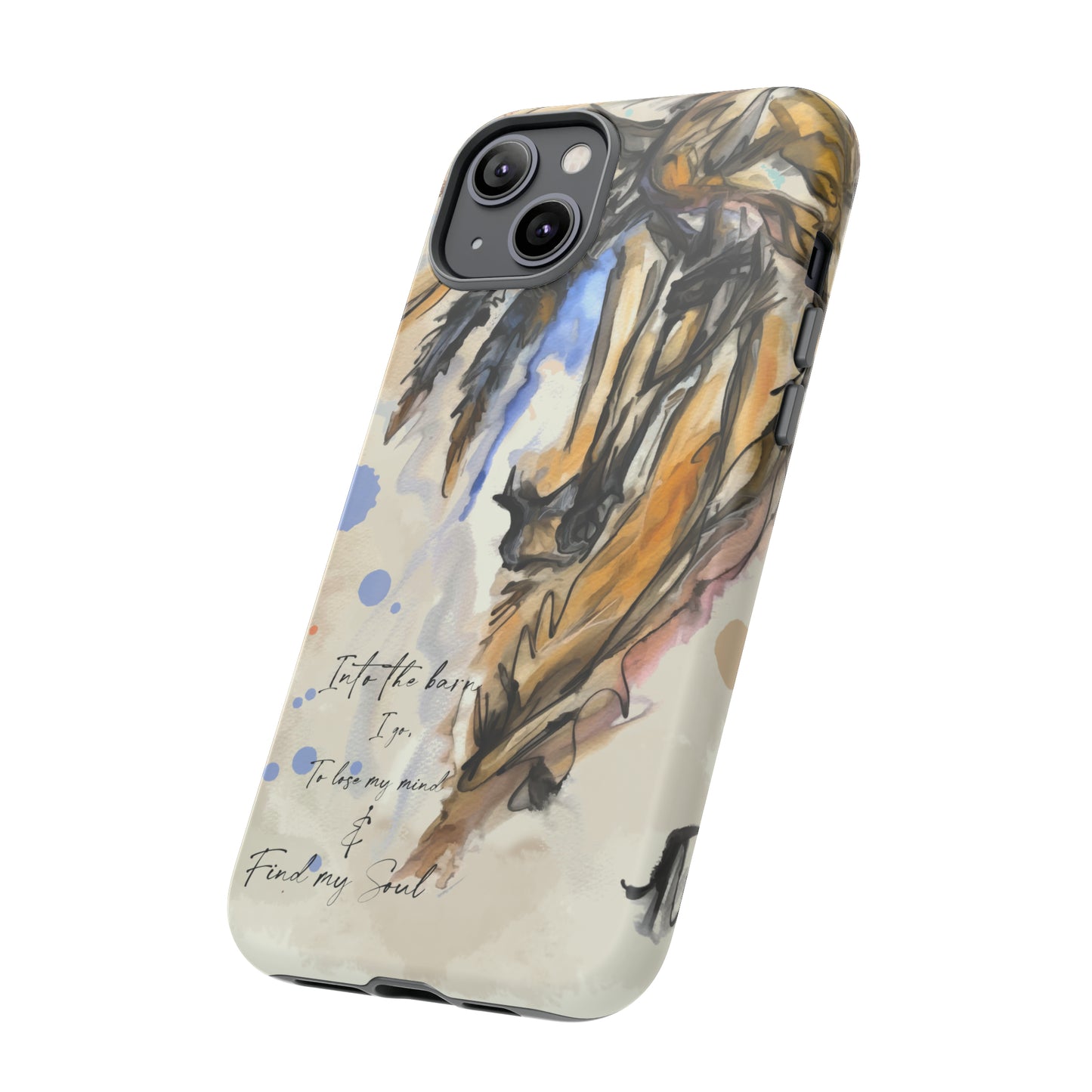 Inspirational Watercolor Horse Horse Lover Gift Study Tough Case Phone Case.