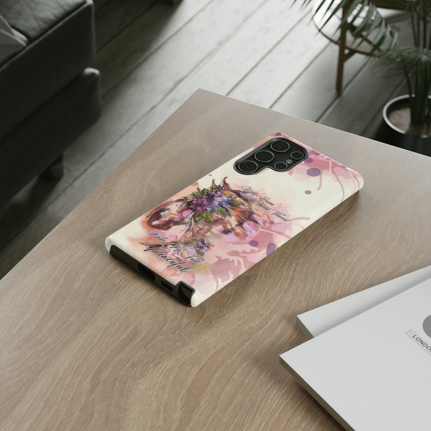 Romantic Equestrian Watercolor Horse Horse Lover Gift Study Tough Case Phone Case.