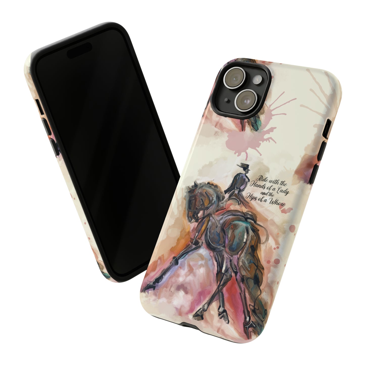Raunchy Dressage Watercolor Horse Horse Lover Gift Study Tough Case Phone Case.