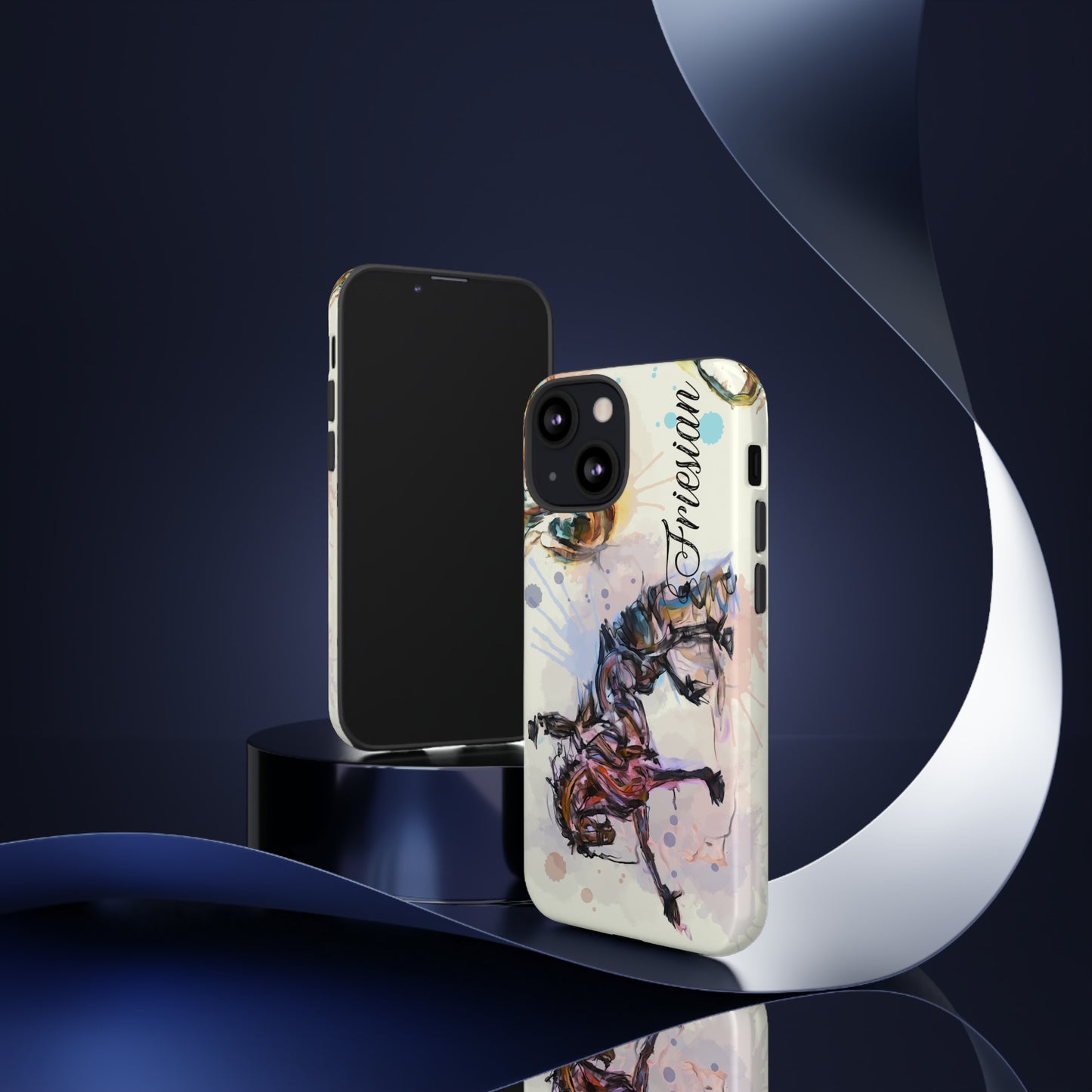 Friesian Watercolor Horse Horse Lover Gift Study Tough Case Phone Case.