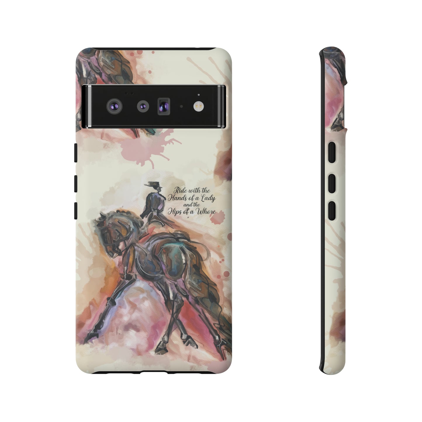 Raunchy Dressage Watercolor Horse Horse Lover Gift Study Tough Case Phone Case.