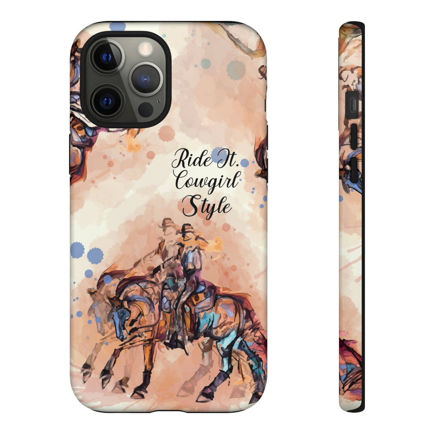 Raunchy Western Horse Watercolor Horse Horse Lover Gift Study Tough Case Phone Case.