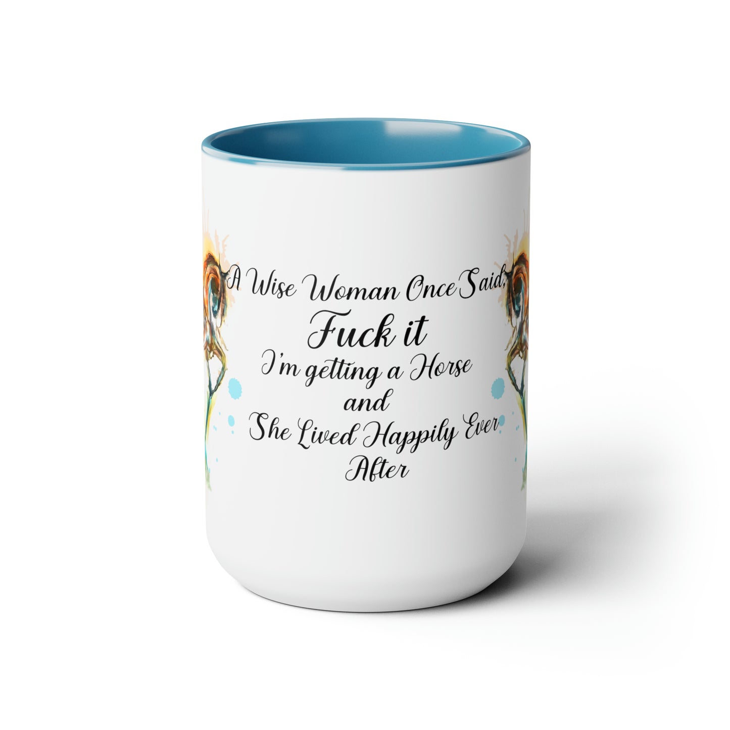 Copy of Copy of Pegasus Water color art . Horse Lover Gift -Two-Tone Coffee Mugs, 15oz