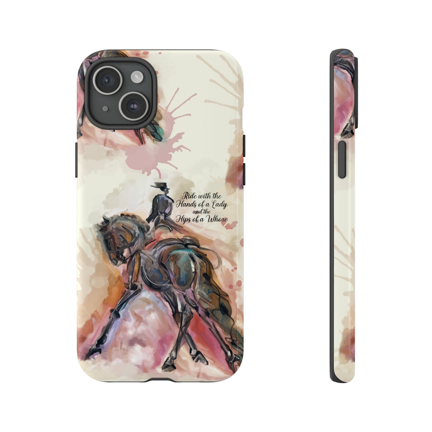 Raunchy Dressage Watercolor Horse Horse Lover Gift Study Tough Case Phone Case.