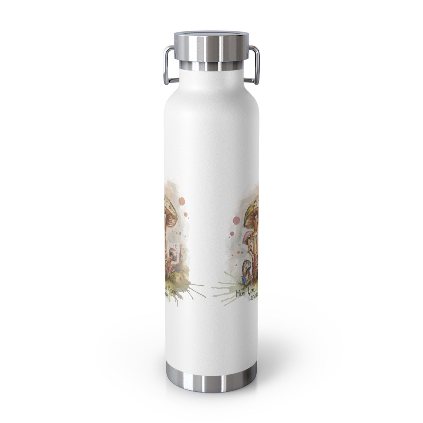 Watercolor Mushroom Artsy Copper Vacuum Insulated Bottle, 22oz