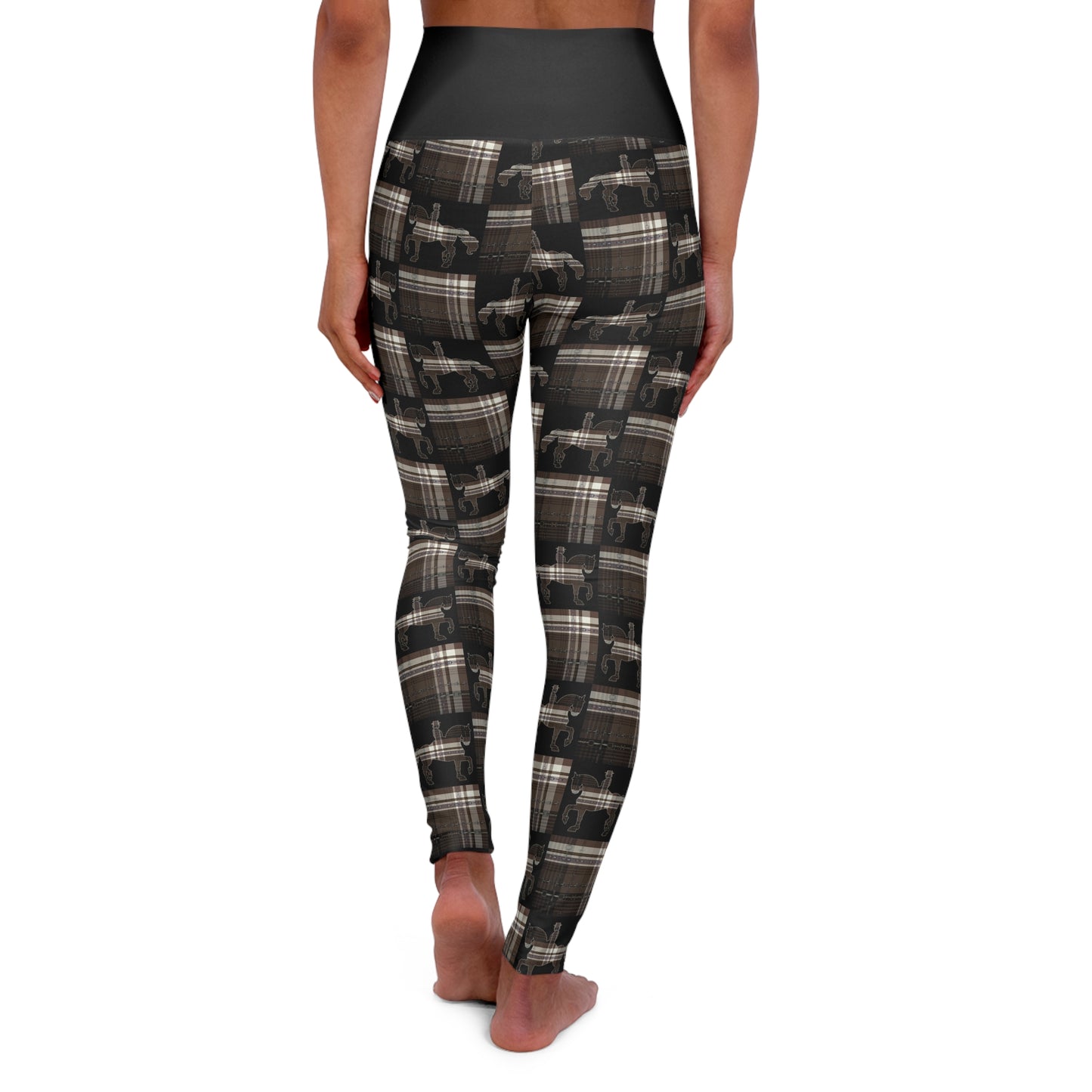 Dressage Piaffe Plaid High Waisted Yoga Leggings (AOP)