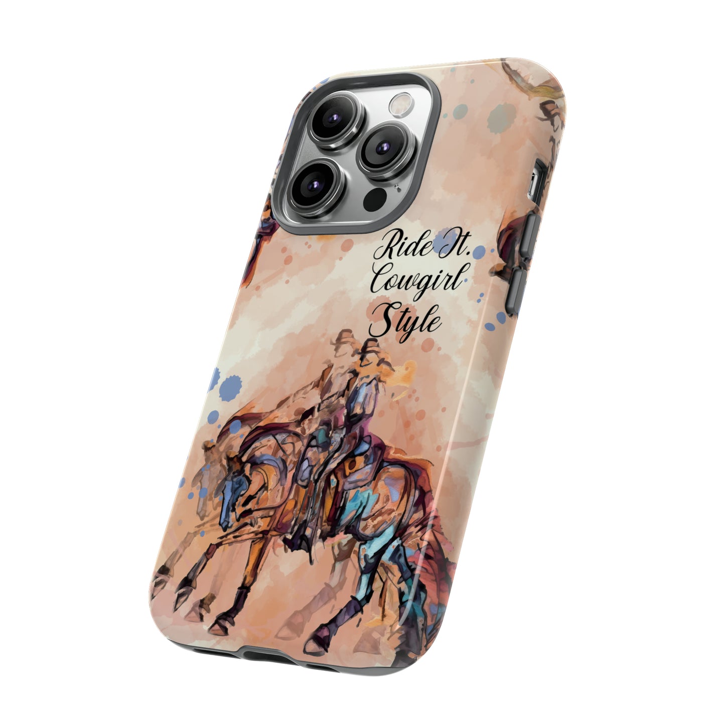 Raunchy Western Horse Watercolor Horse Horse Lover Gift Study Tough Case Phone Case.