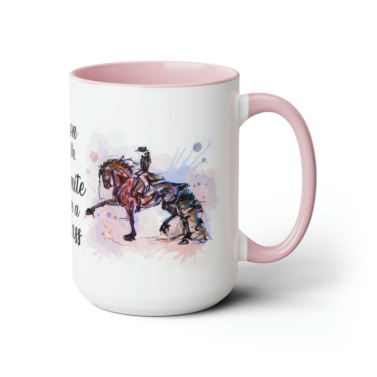 I am a Badass Watercolor Mug . Horse Lover Gift -Two-Tone Coffee Mugs, 15oz
