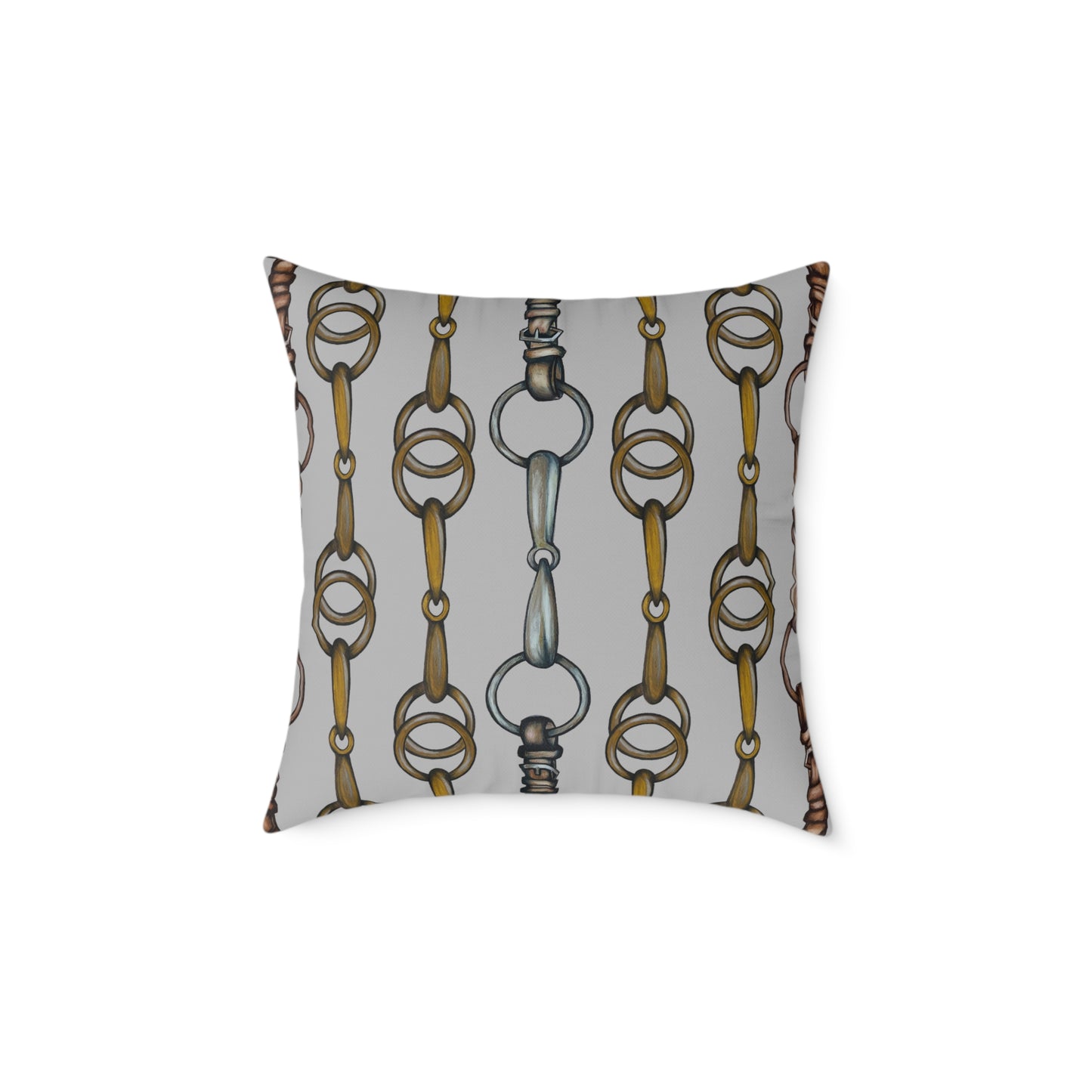 Snaffle Bit Equestrian Home Decor. Hunter Jumper Dressage Bit and Reins Pillow. My original Artwork printed on a pillow. 101 Bits co