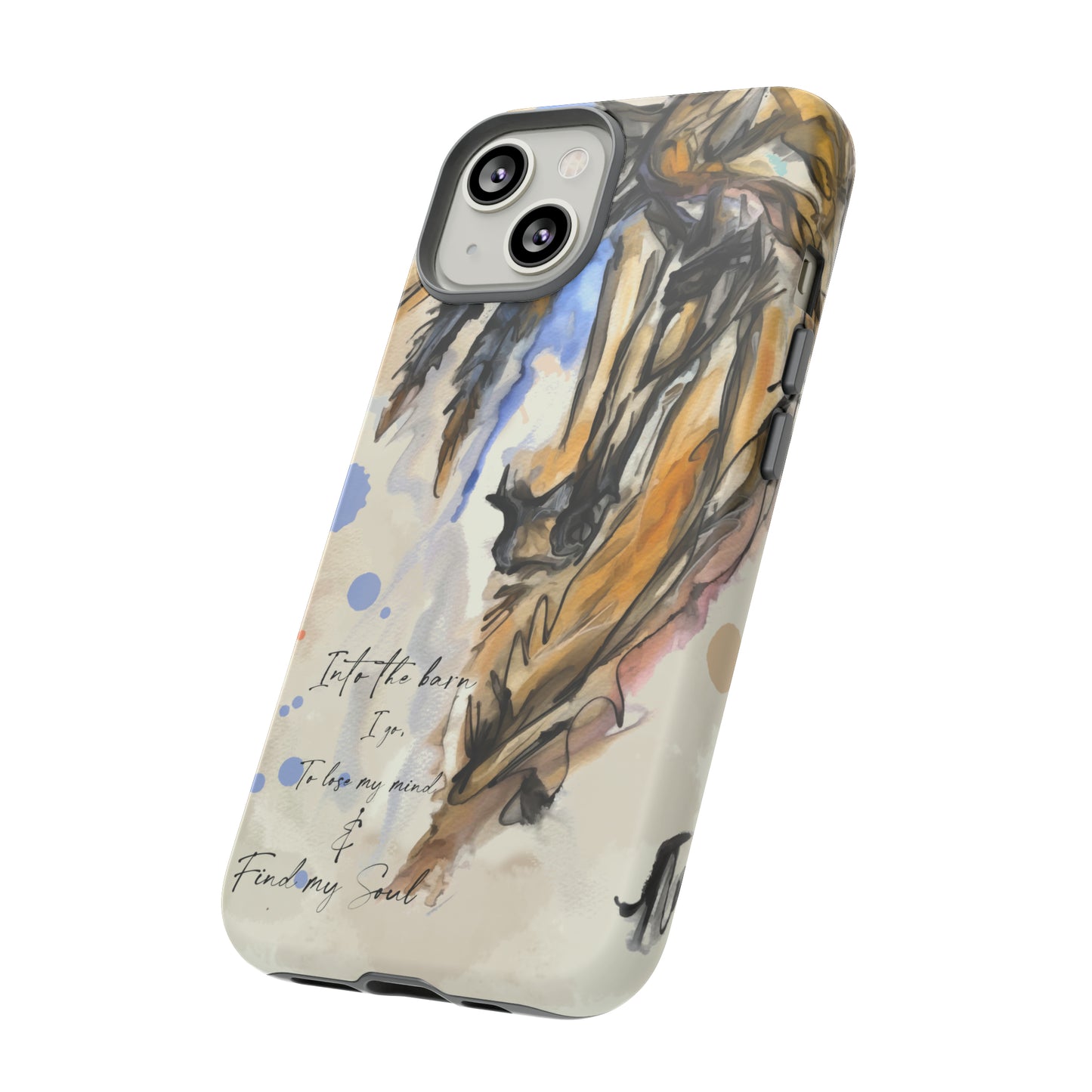 Inspirational Watercolor Horse Horse Lover Gift Study Tough Case Phone Case.