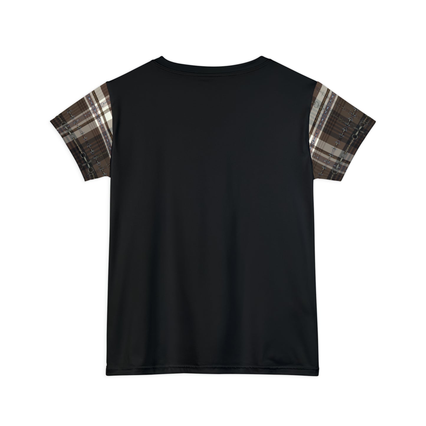 Sporty Dressage Art Dressage Text Women's Short Sleeve Shirt (AOP)