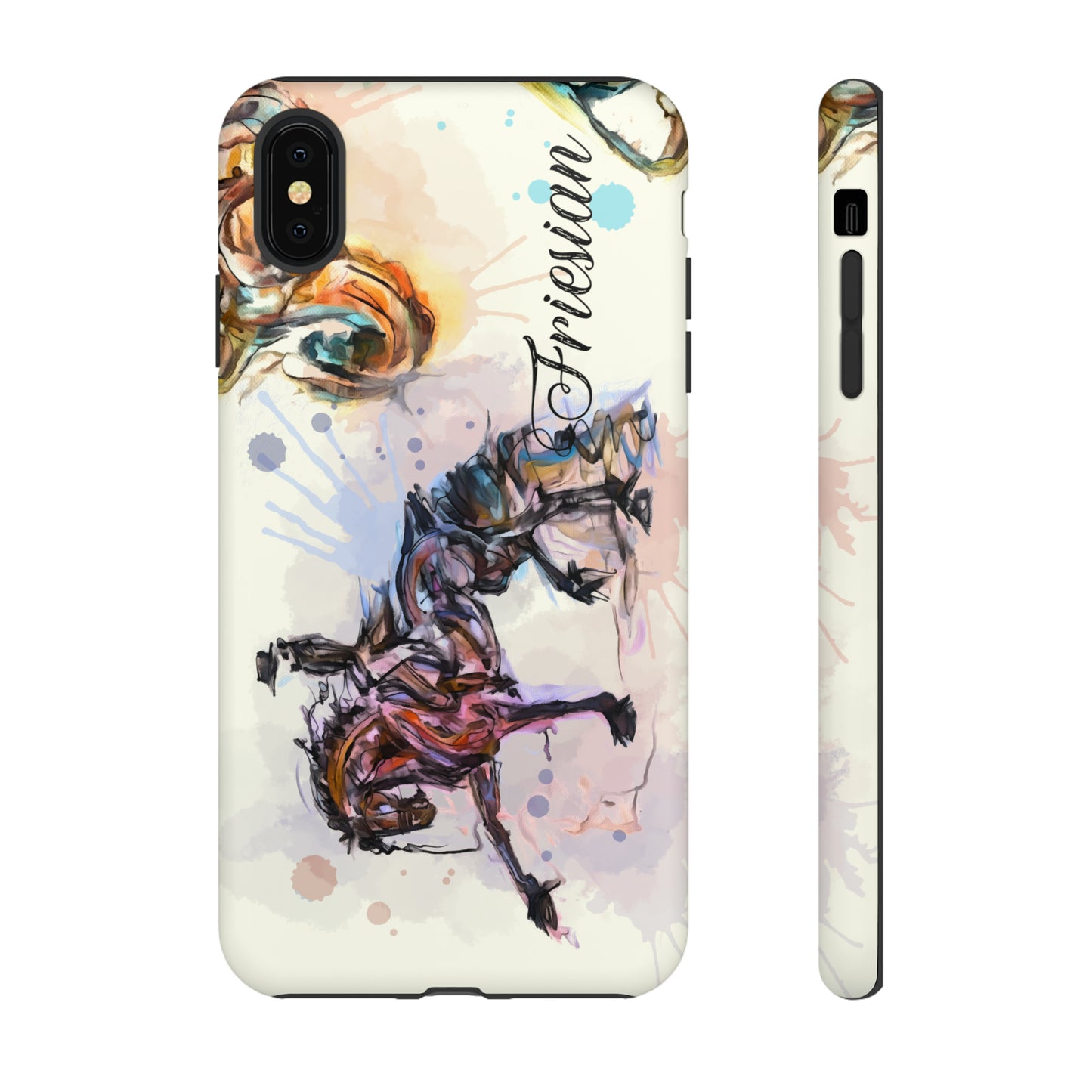 Friesian Watercolor Horse Horse Lover Gift Study Tough Case Phone Case.
