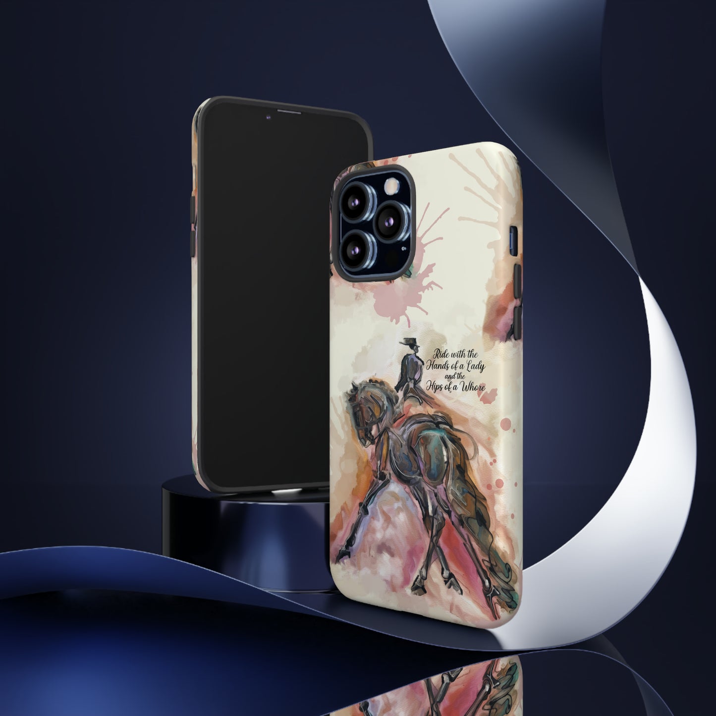 Raunchy Dressage Watercolor Horse Horse Lover Gift Study Tough Case Phone Case.