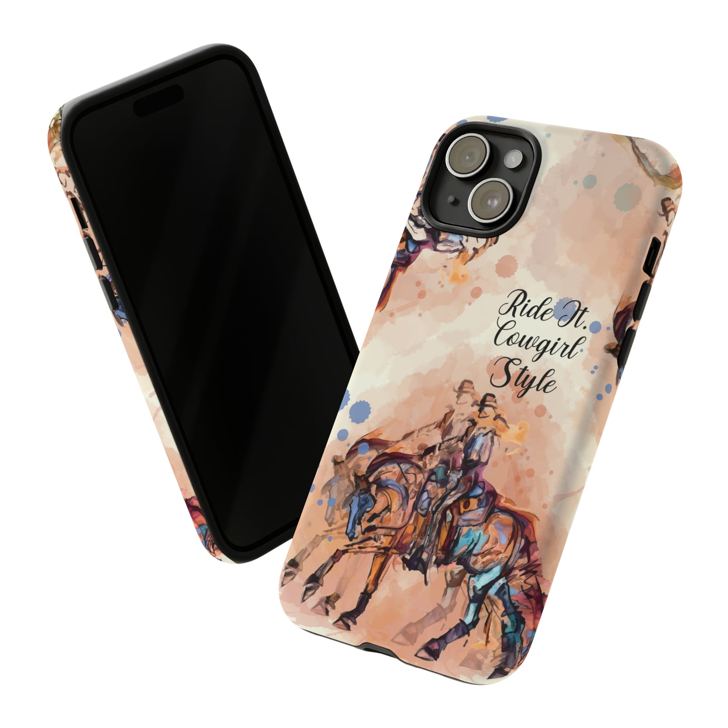 Raunchy Western Horse Watercolor Horse Horse Lover Gift Study Tough Case Phone Case.