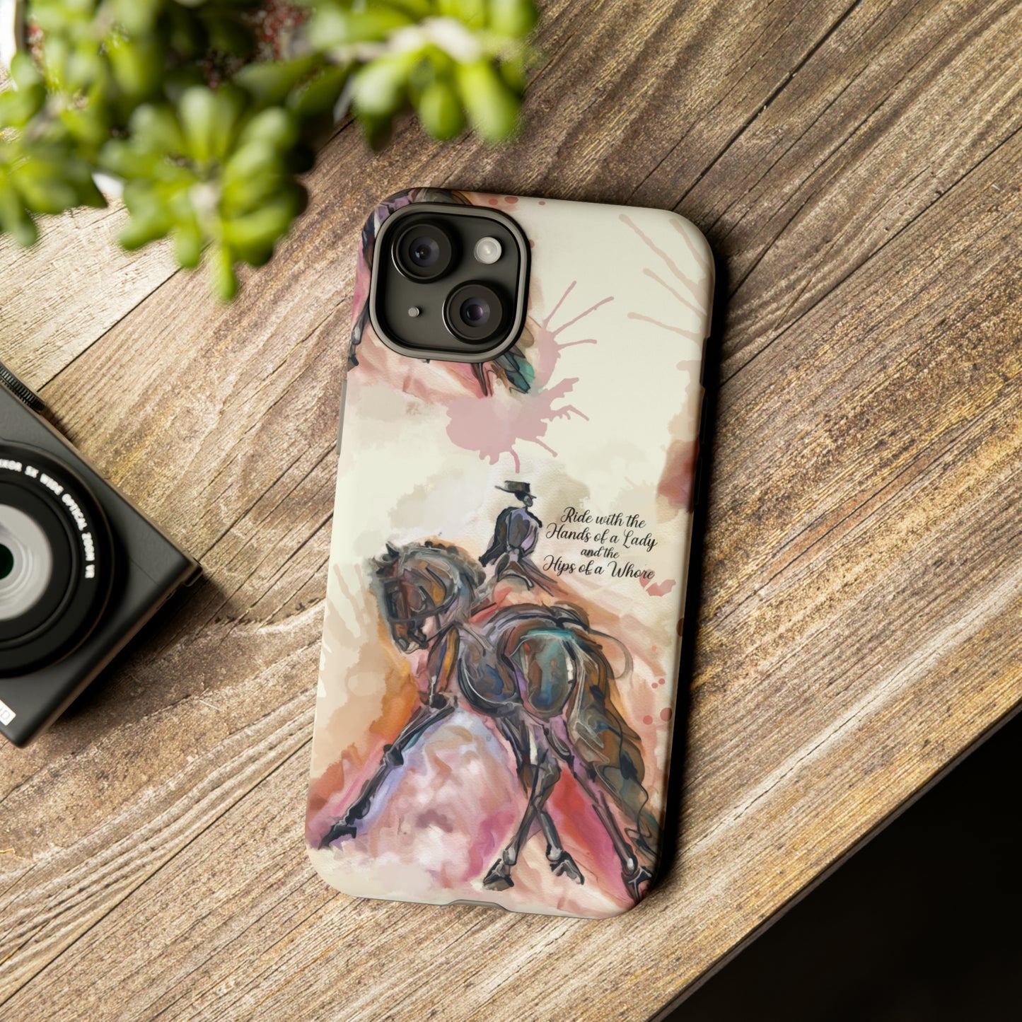 Raunchy Dressage Watercolor Horse Horse Lover Gift Study Tough Case Phone Case.