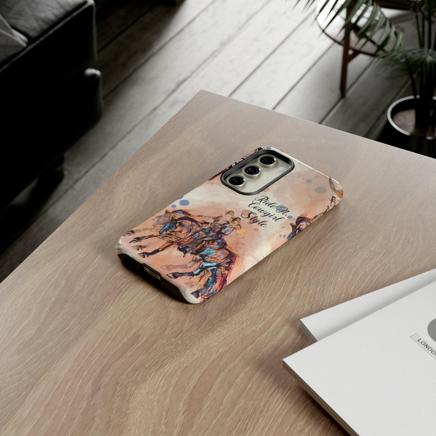 Raunchy Western Horse Watercolor Horse Horse Lover Gift Study Tough Case Phone Case.