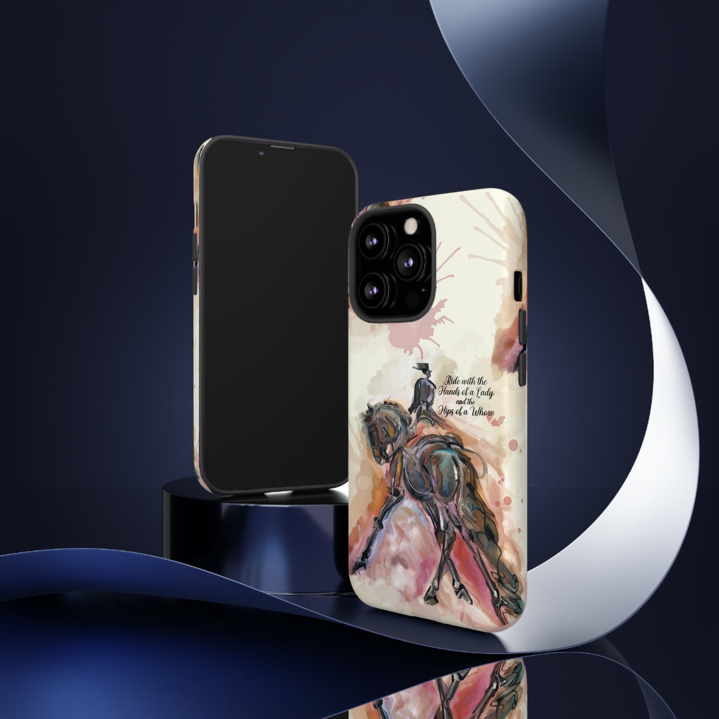 Raunchy Dressage Watercolor Horse Horse Lover Gift Study Tough Case Phone Case.