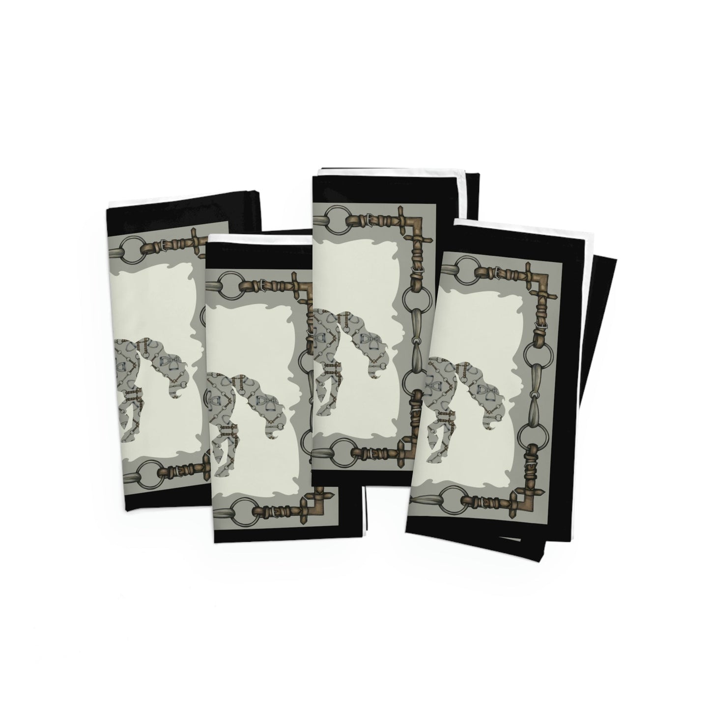Black and Gray Dressage Piaffe Napkins (Set of 4)