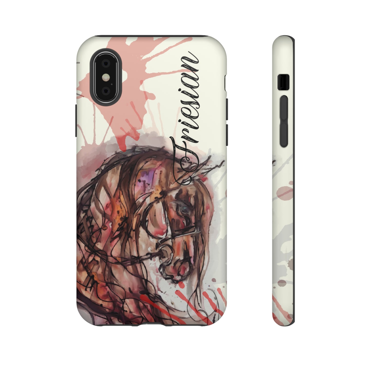 Friesian Watercolor Flower crown Horse Horse Lover Gift Study Tough Case Phone Case.