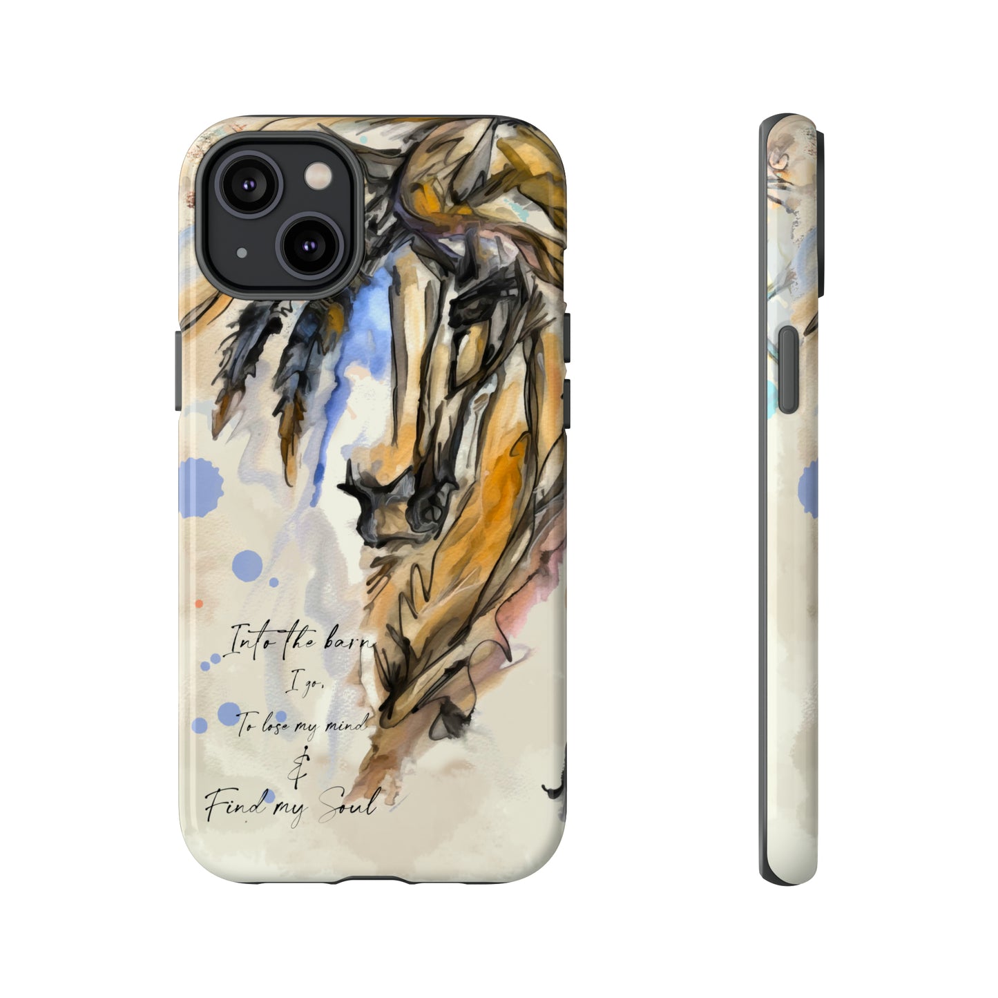 Inspirational Watercolor Horse Horse Lover Gift Study Tough Case Phone Case.