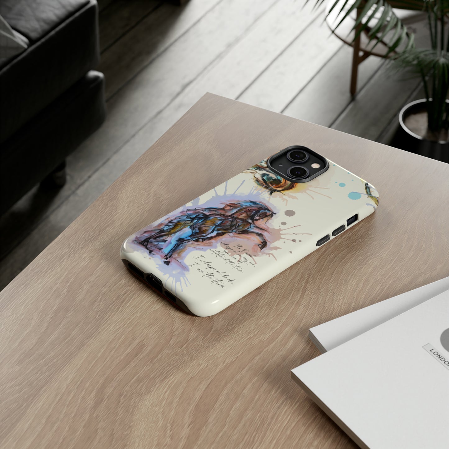 Inspirational Watercolor Horse Horse Lover Gift Study Tough Case Phone Case.